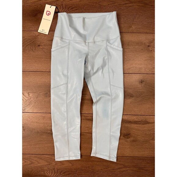 Sweat And Milk Hight Waisted Postpartum Compression Capri Legging baby blue NWT - Picture 1 of 11